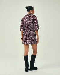 Parka Manga Curta Roxo