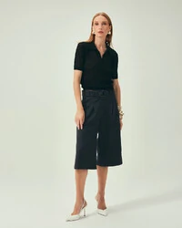 Bermuda Lã Fria Cinza