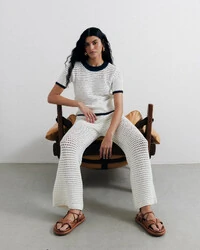 Calça Tricot Tela Off
