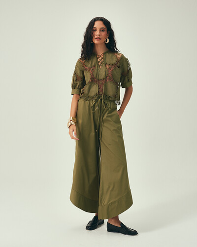 Foto Calça Tricoline Verde