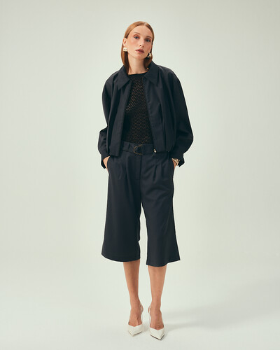 Foto Bermuda Lã Fria Cinza