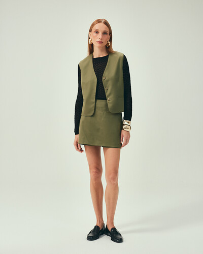 Foto Shorts Saia Lã Fria Verde