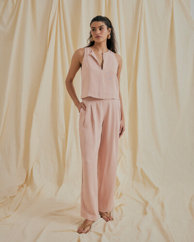 Foto Calça Crepe Rosa