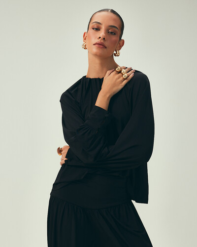 Foto Blusa Fluida Preto