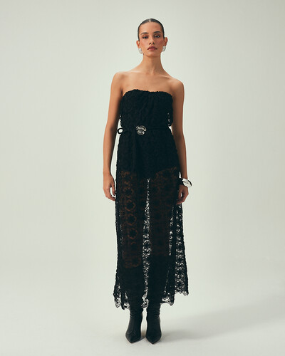 Foto Vestido Fleur Noir Preto