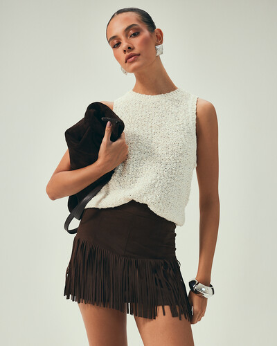 Foto Saia Camurça Franjas