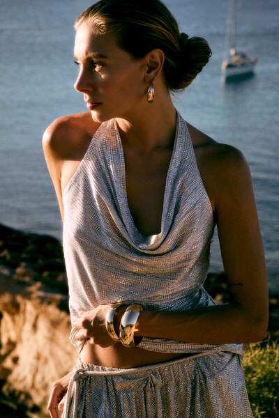 Foto Top Plisse Prata