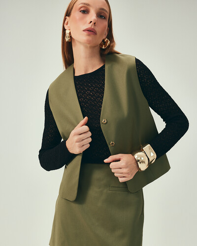 FotoShorts Saia Lã Fria Verde