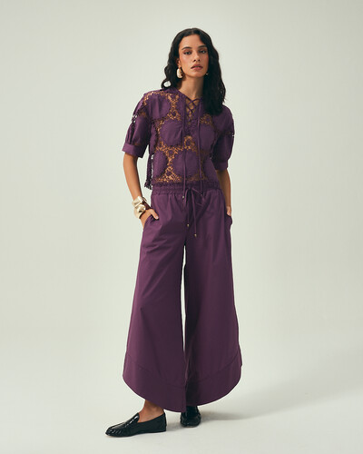 FotoCalça Tricoline Roxo