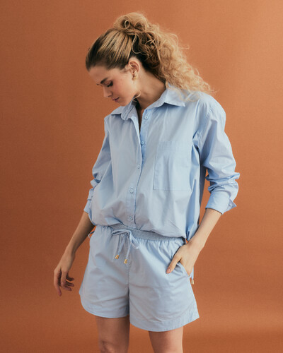 Foto Shorts Cós Azul