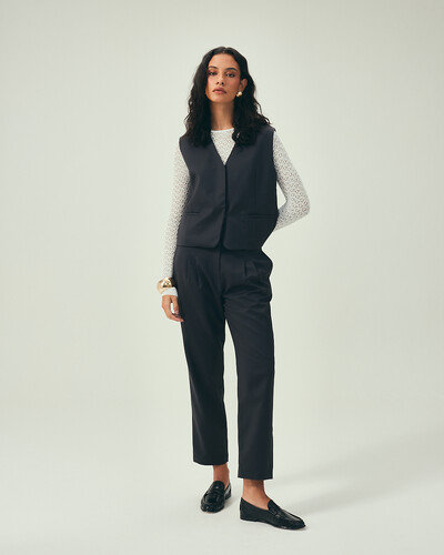 Foto Colete Lã Fria Cinza