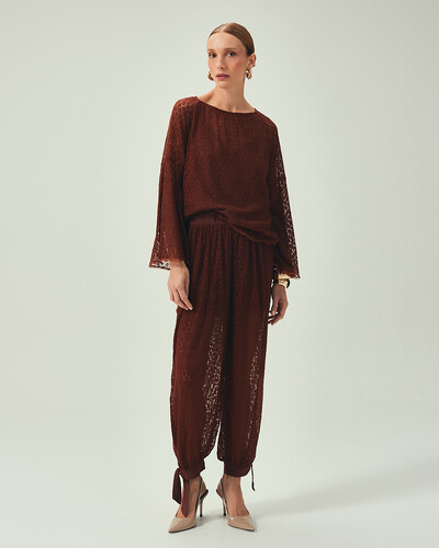 FotoCalça Renda Marrom