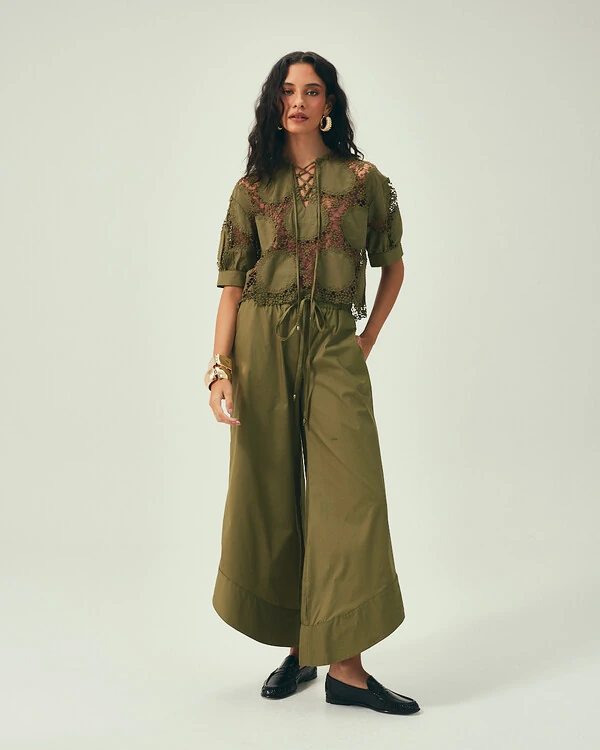 Calça Tricoline Verde