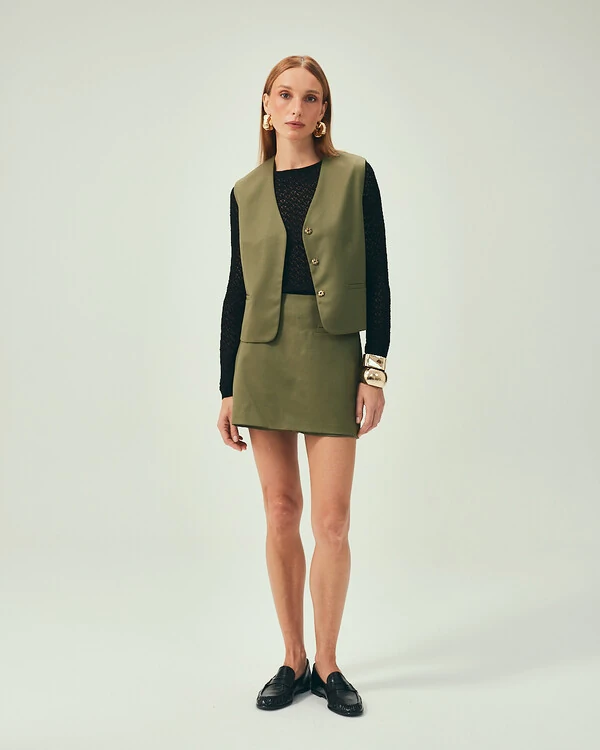 Shorts Saia Lã Fria Verde