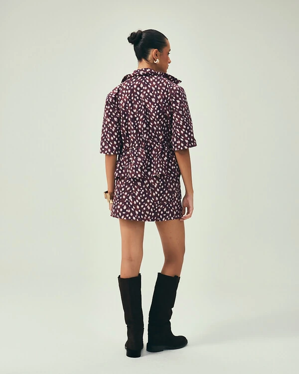 Minissaia Estampada Roxo