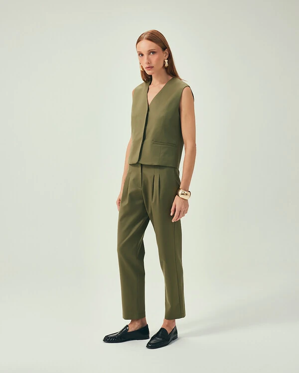 Colete Lã Fria Verde