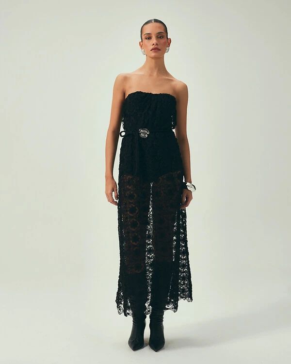 Vestido Fleur Noir Preto