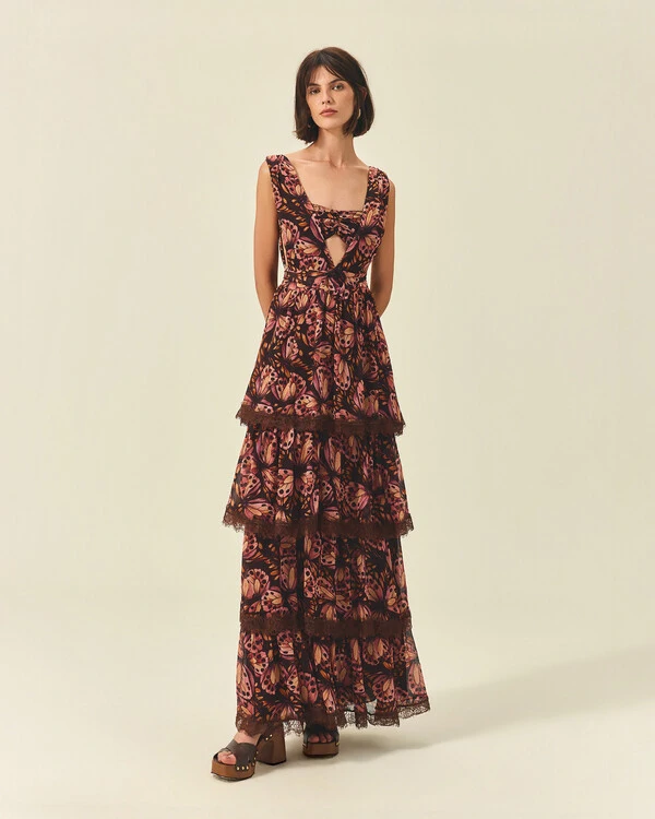 Vestido Babados Borboleta