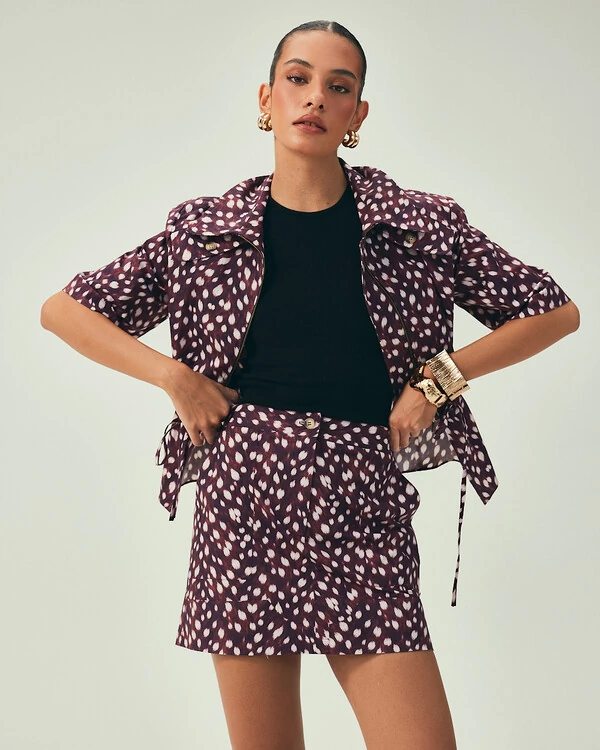 Minissaia Estampada Roxo