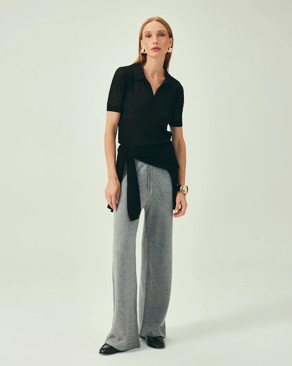 Polo Tricot Mesh Preto