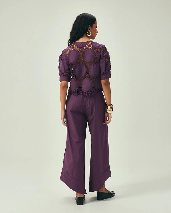 Calça Tricoline Roxo