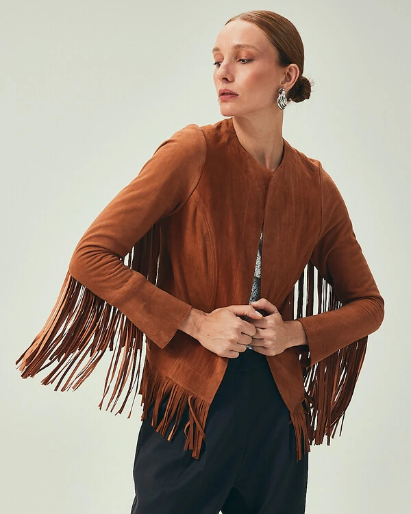 Jaqueta Camurça Franjas