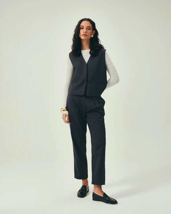 Colete Lã Fria Cinza