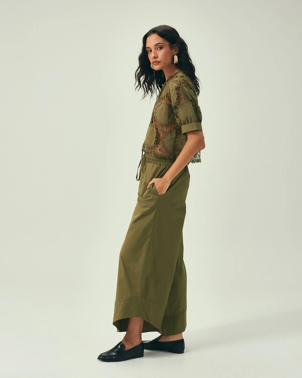 Calça Tricoline Verde