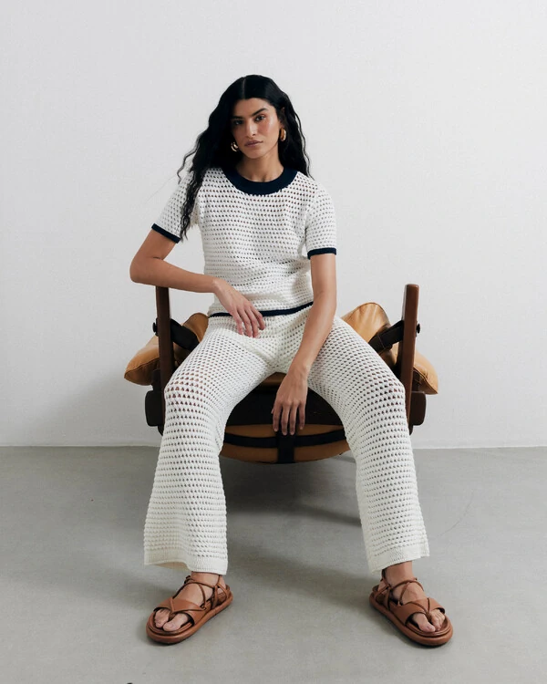 Calça Tricot Tela Off