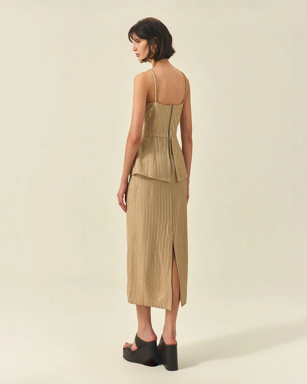Vestido Peplum Paêtes