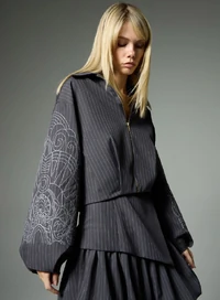 Jaqueta Bordado Risca De Giz - Skazi