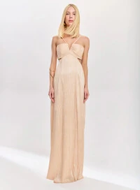Vestido Longo Jersey Plissado - Tufi Duek