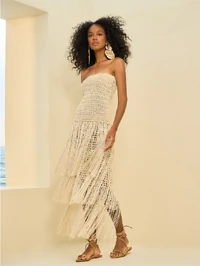 Vestido Crochê Franjas - Open