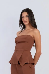 Conjunto Ísis Cropped Peplum & Pantalona com Botões - Fernanda Nabhan