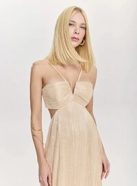 Vestido Longo Jersey Plissado - Tufi Duek