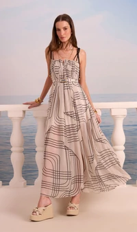 Vestido Midi Alça Amarração - Skazi