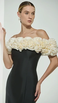 Vestido Ombro a Ombro Flores Sereia - Fátima Scofield
