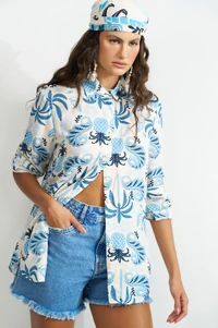 Shorts Jeans Com Lenço - Sly Wear