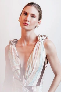 Vestido Longo Estampado com Alamar - Unity Seven