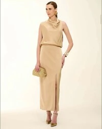Vestido Midi Acetinado - Artesacra
