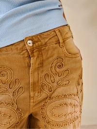 Calça Sarja Bordado - Open