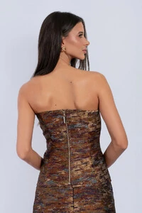 Cropped Jacquard Decote Coração com Recortes - Fernanda Nabhan