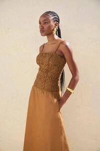 Vestido Guipure Exclusivo Cinto - Skunk