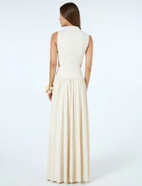 Vestido Gola Alta Recortes Cintura - Tufi Duek
