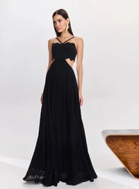 Vestido Longo Com Recorte Cintura - Tufi Duek