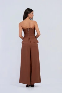 Conjunto Ísis Cropped Peplum & Pantalona com Botões - Fernanda Nabhan