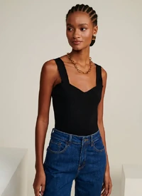 Top Cally Preto Tricot Feminino - Le Lis