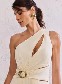 Vestido Longo Patou Detalhe Fivela - Tufi Duek