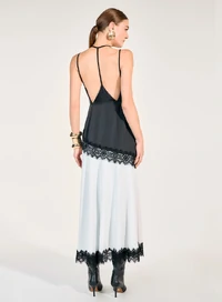 Vestido Alça Detalhes Renda - Skazi