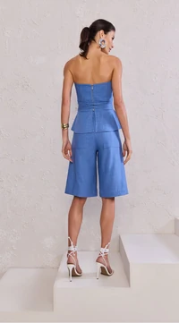 Blusa Peplum Amarração - Tufi Duek